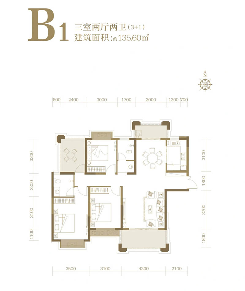 岳阳县荣湖城B1户型