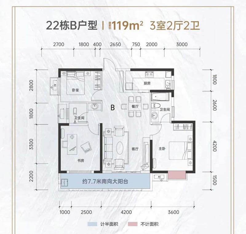 岳阳中建嘉和城22#B户型