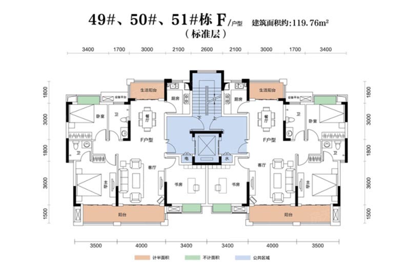 岳阳滨水翡丽城3期F户型