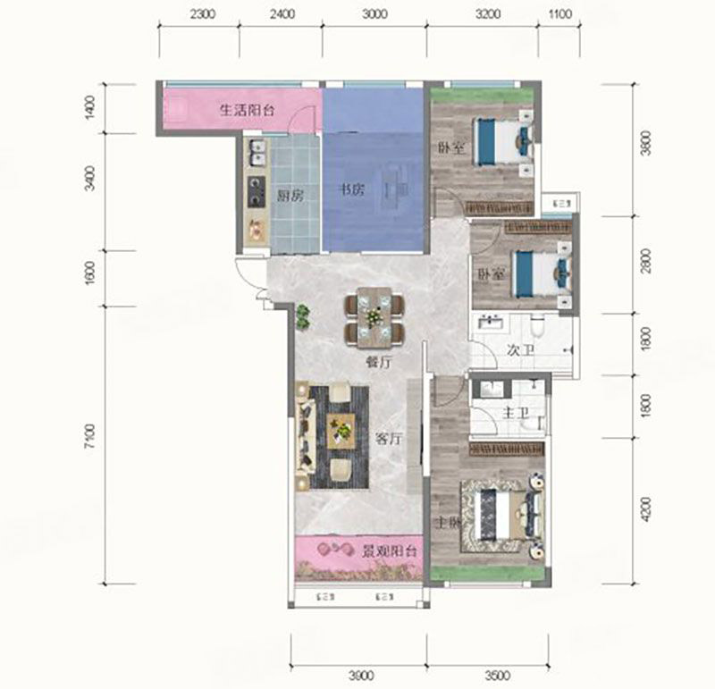 岳阳新天地半岛公园116㎡户型