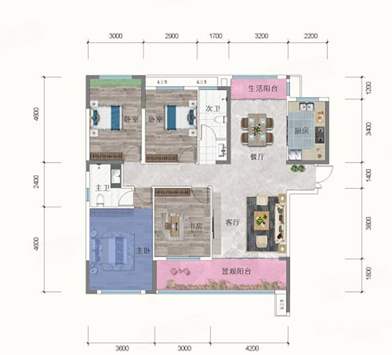 岳阳新天地半岛公园125㎡户型