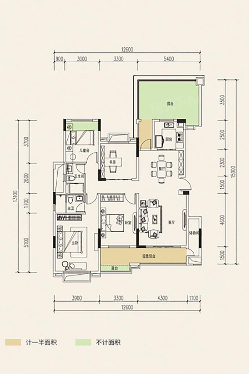 岳阳奥园誉湖湾誉璟户型（3层）