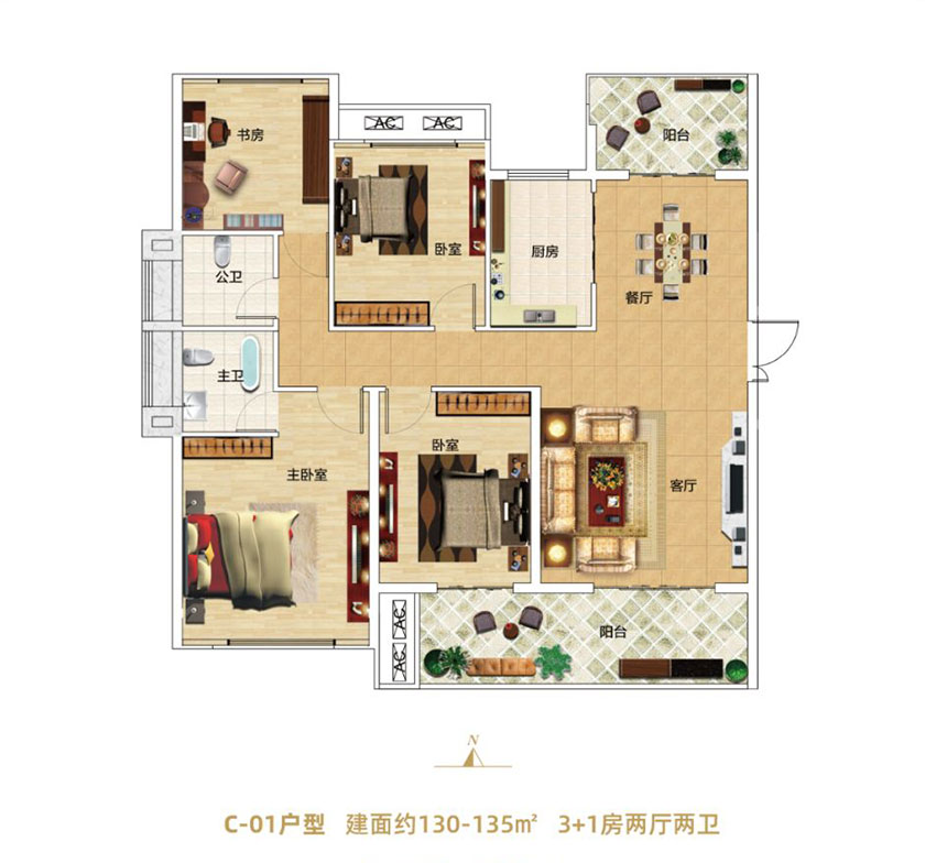 衡阳生态天宸C-01户型