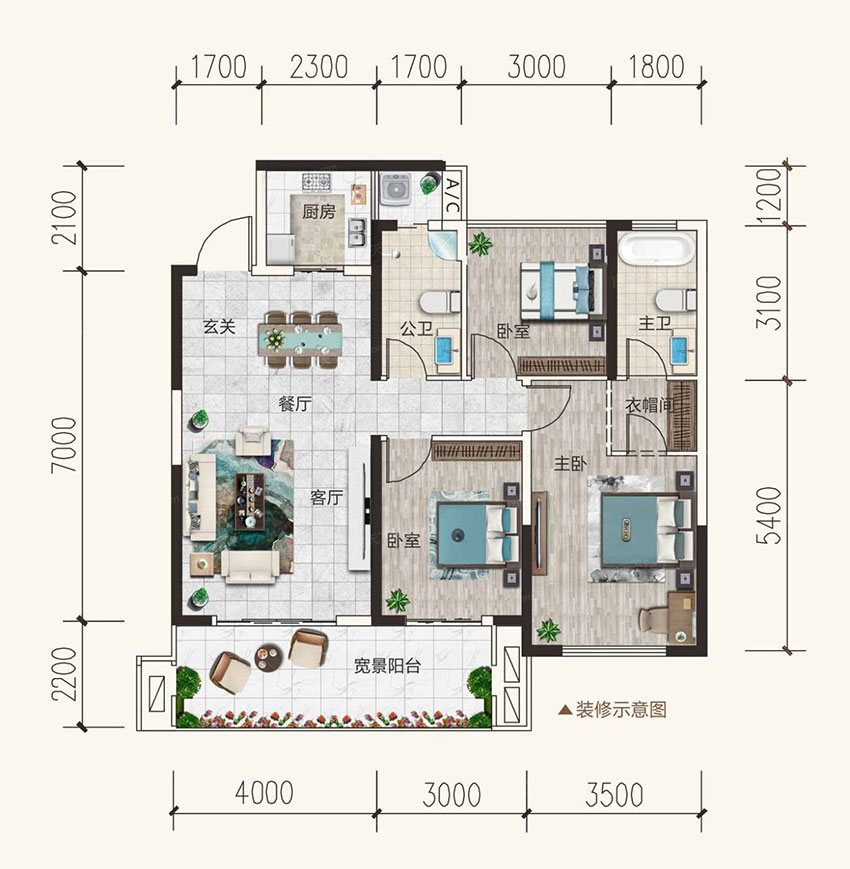 衡阳铂金时代19#0203户型
