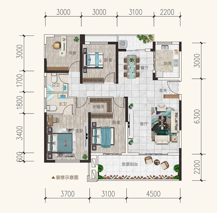 衡阳铂金时代19#01户型