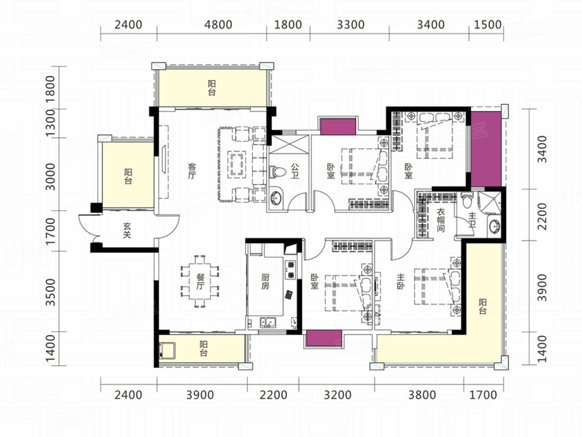 嘉禾皇廷凤凰城7栋F2户型