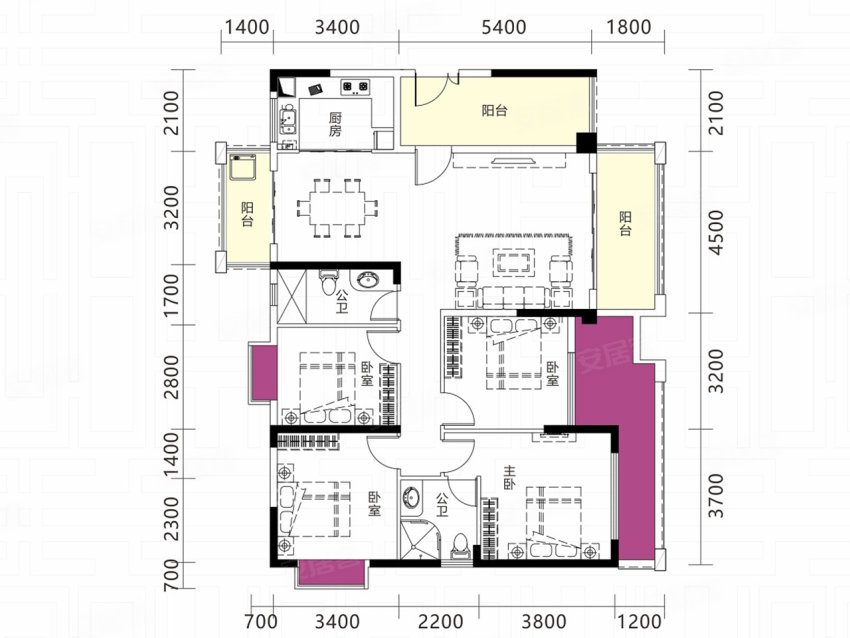 嘉禾皇廷凤凰城7栋F3户型