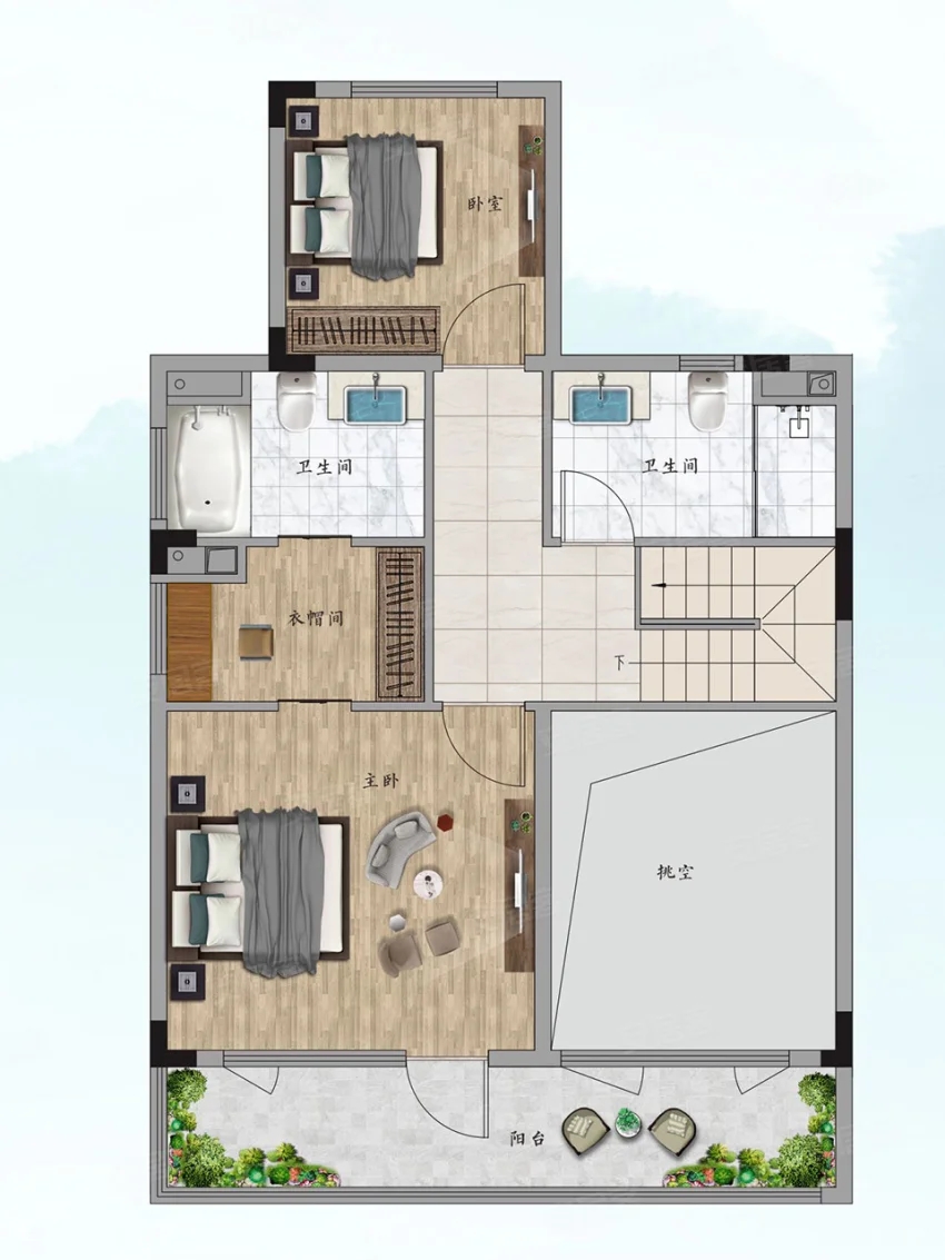 株洲绿城云栖桃源建面约155㎡户型