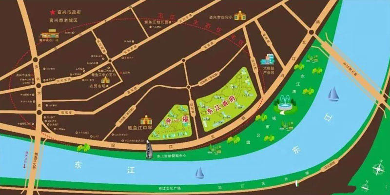 资兴东江首府区位图