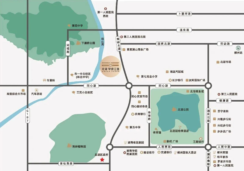郴州北湖学府江湾区位图